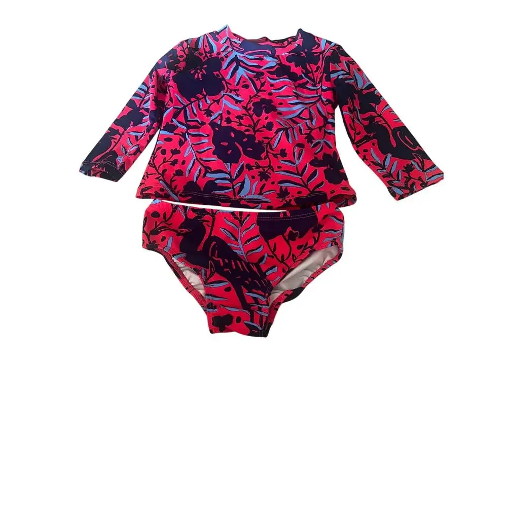 Lilly Pulitzer Bobby Rashguard Set Up Size 3 Ruby Red Heron My Own